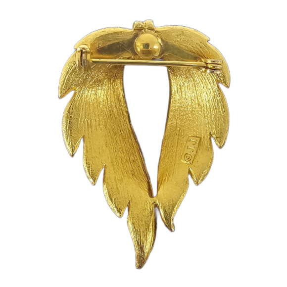 Vintage 1950's JJ Jonette Brooch Gold Tone Angel Wings Feather Pin - Picture 2 of 2